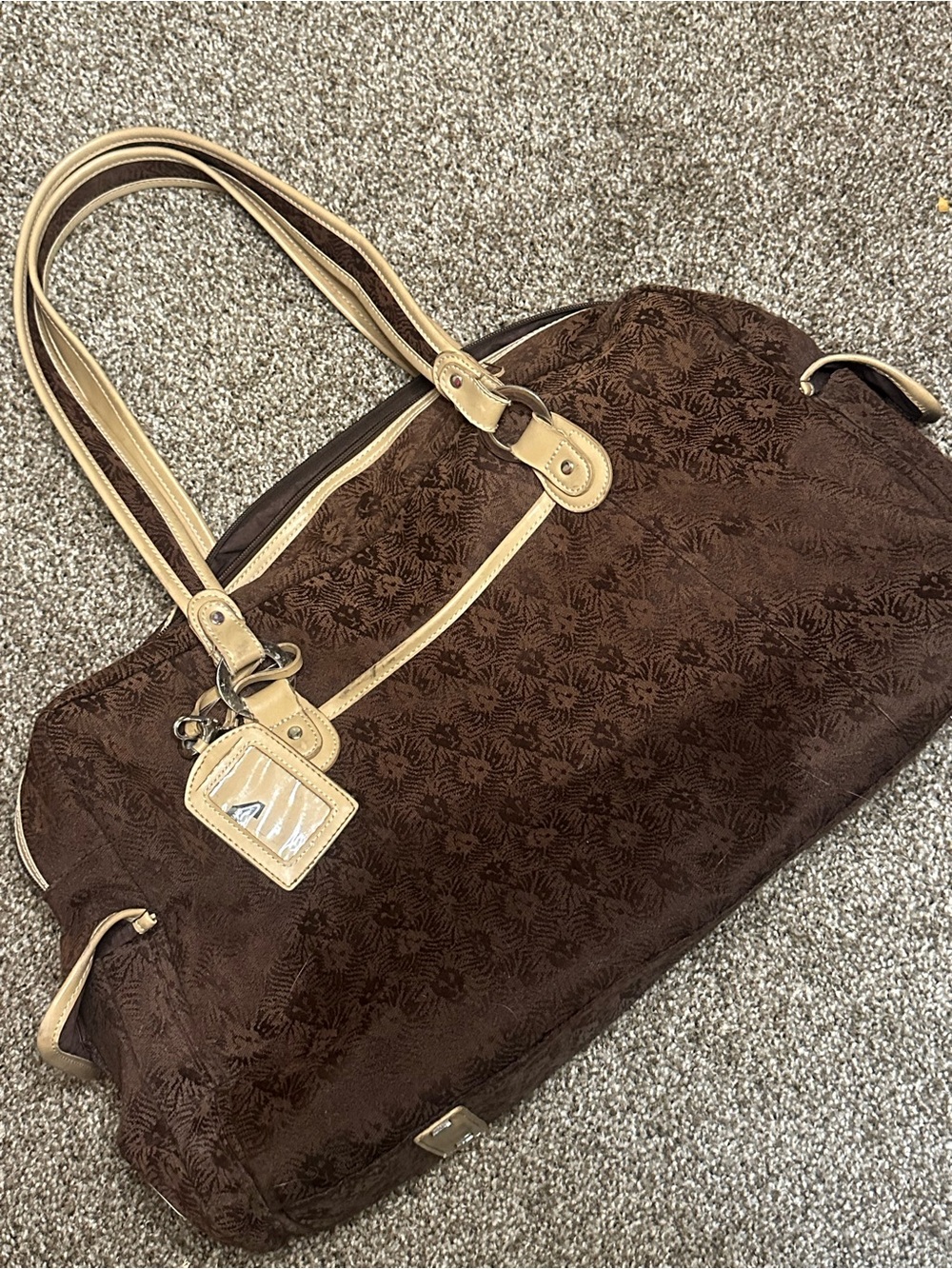 anne klien tiger patterned duffle bag